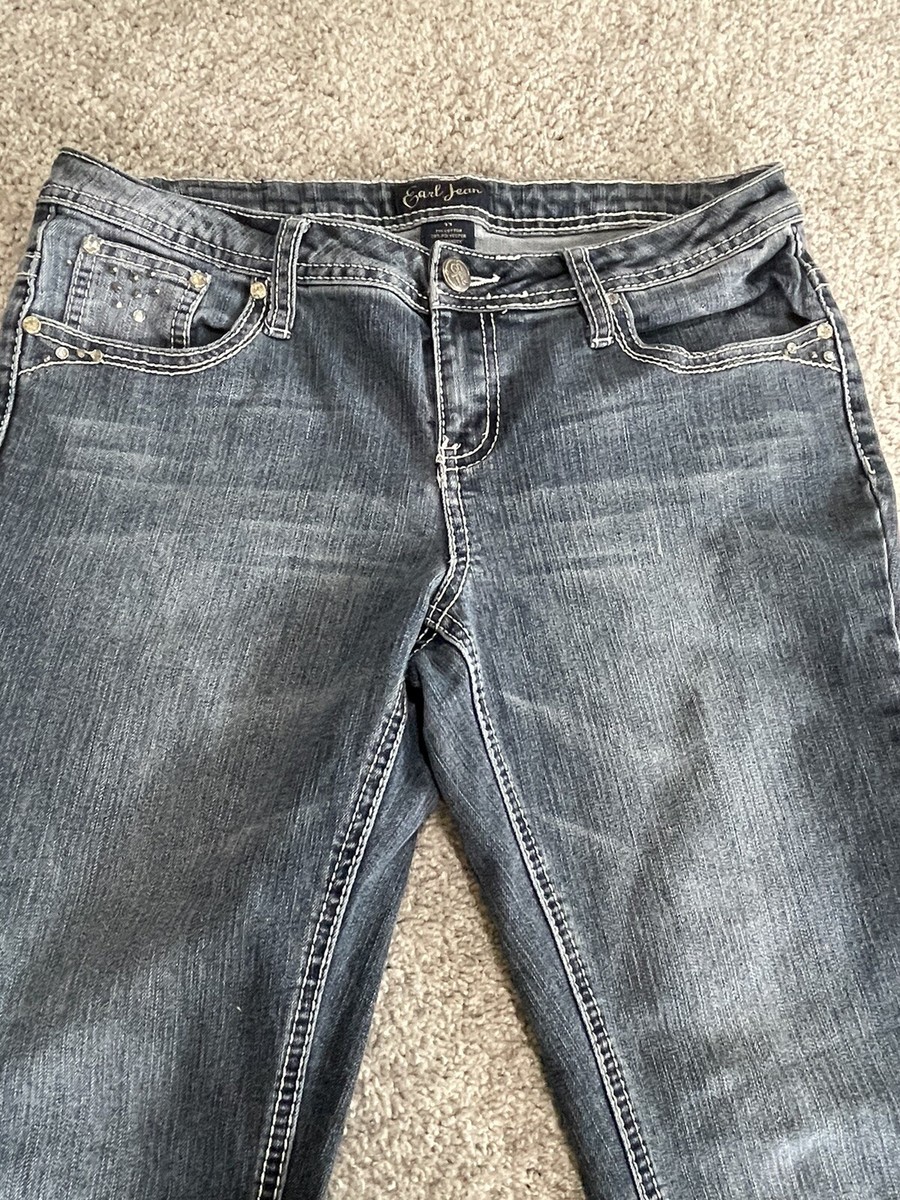 Earl Jeans Womens Size 11 Blue Mid Rise Flare Leg Stretch