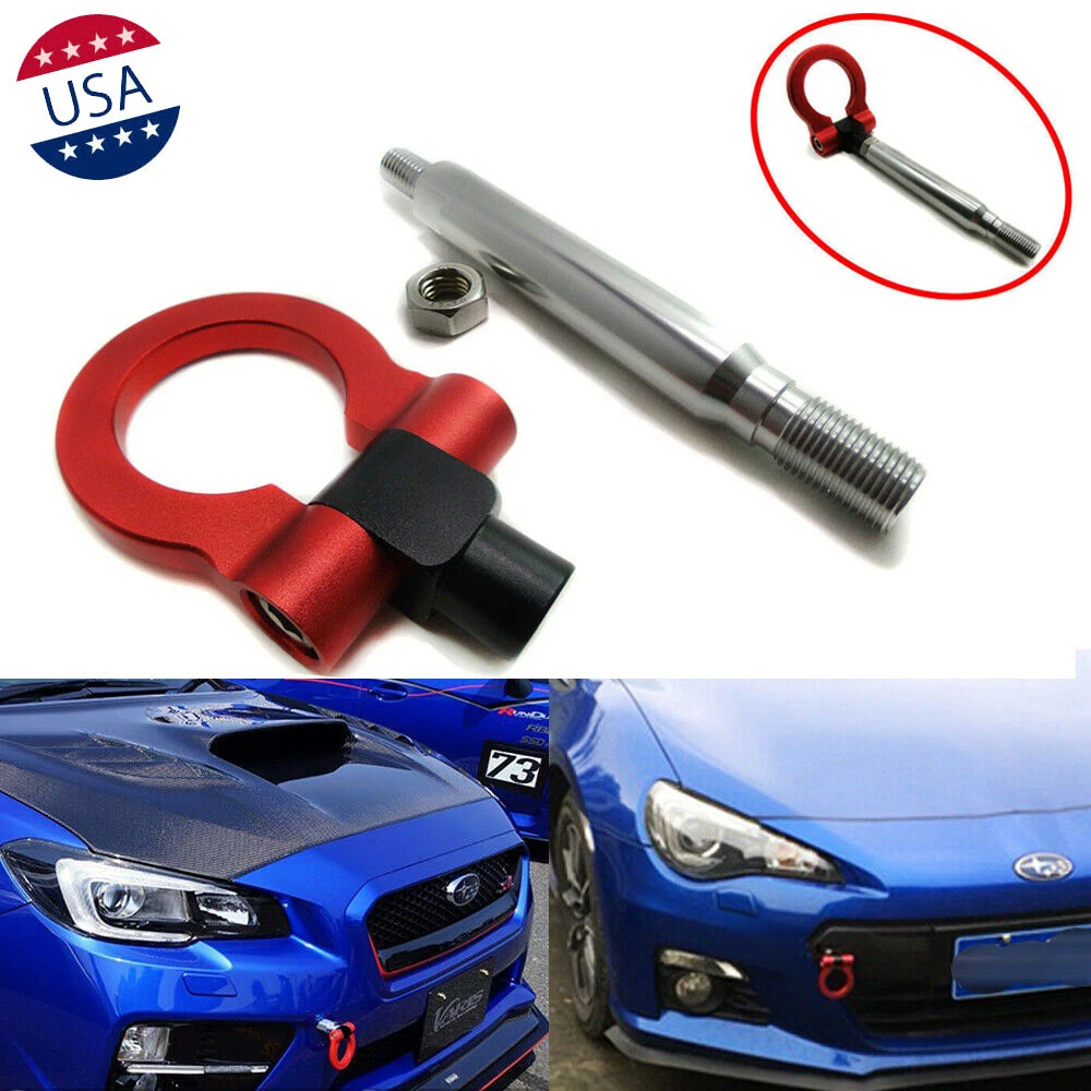 JDM Red Track Racing Style CNC Alloy Tow Hook For Subaru WRX STI BRZ Impreza