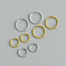 Sterling Silver Twisted Huggie Hoop Sleeper Earrings Jewellry Unisex A1467