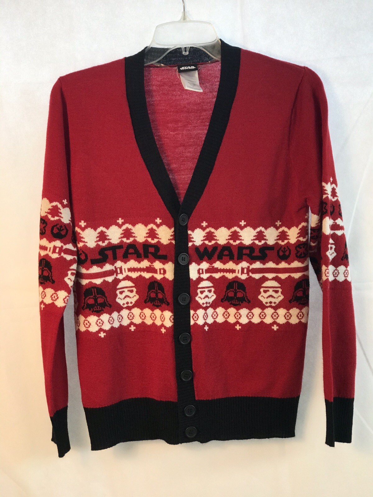 Cardigan Red White Black Darth Vader 