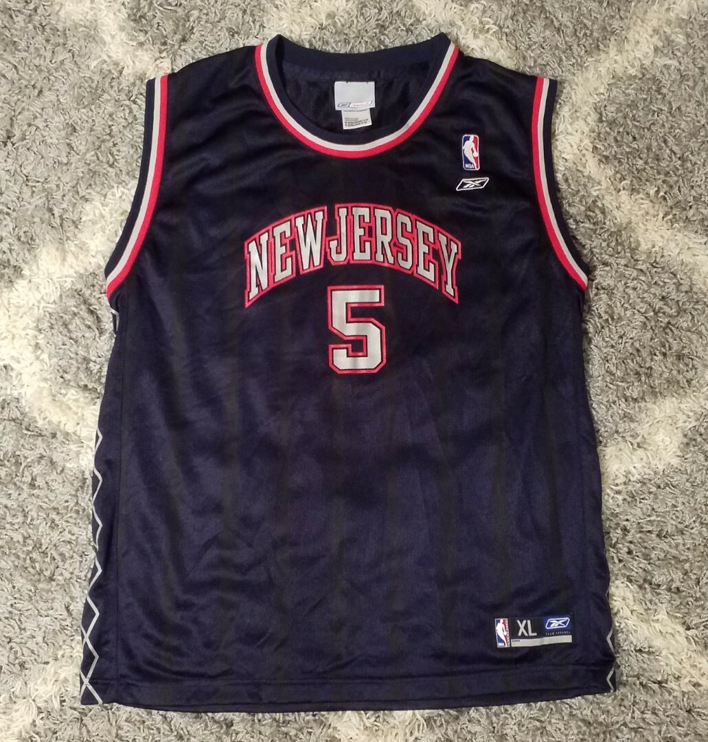希少品 Reebok NBA NETS 5 KIDD Jersey Kids L Vintage Jason Kidd New Jersey Nets #5 Jersey Youth XL Reebok
