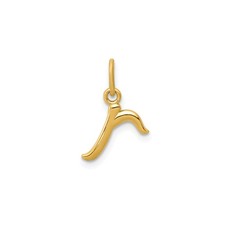 14k Yellow Gold Script K Pendant Charm for Women Polished Initial Monogram Jewel