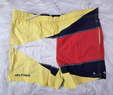 Vintage 90s Tommy Hilfiger Big Flag Swim Trunks Shorts Mens M Colorblock
