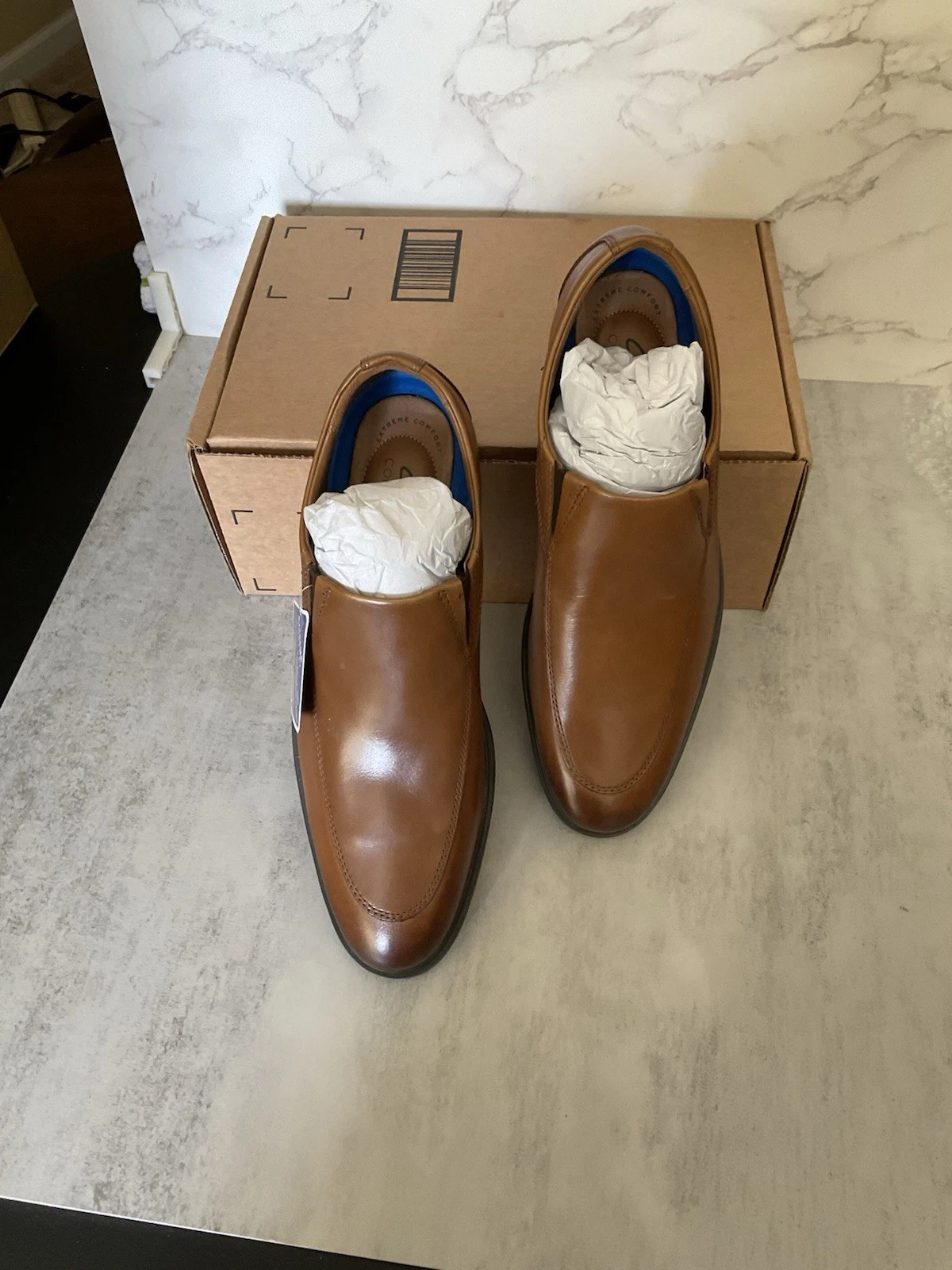 Clarks Mocassini Uomo Pelle Whiddon Step Scarpe Marrone Scuro Taglia 9.5 Medium (D)