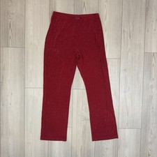 Chico  s Travelers Size 1 8/10 Berry Red Slinky Knit Pants Stretch Pull On