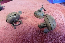 3 old vintage rusted working antique bicycle ring bells tricycle child