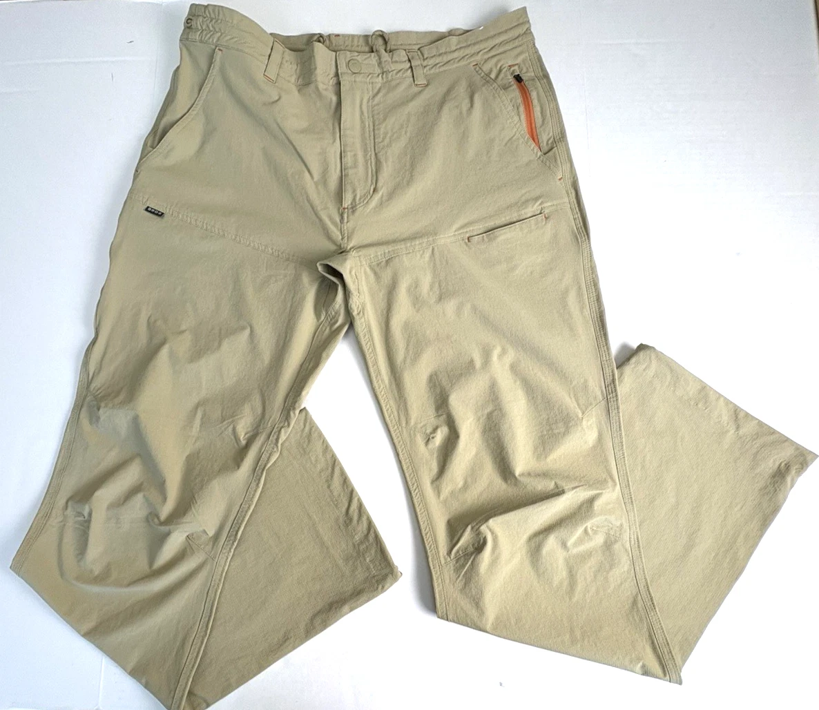 Howler Bros Shoalwater Tech Pants Men's 36X34 Khaki Tan Stretch Hiking Fishing