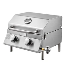 Uimoso Tabletop Gas Grill 2-Burner Portable Propane Grill Stainless Outdoor