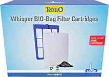 TETRA WHISPER BIO-BAG DISPOSABLE FILTER CARTRIDGES UNASSEMBLED LARGE 12 PACK ...