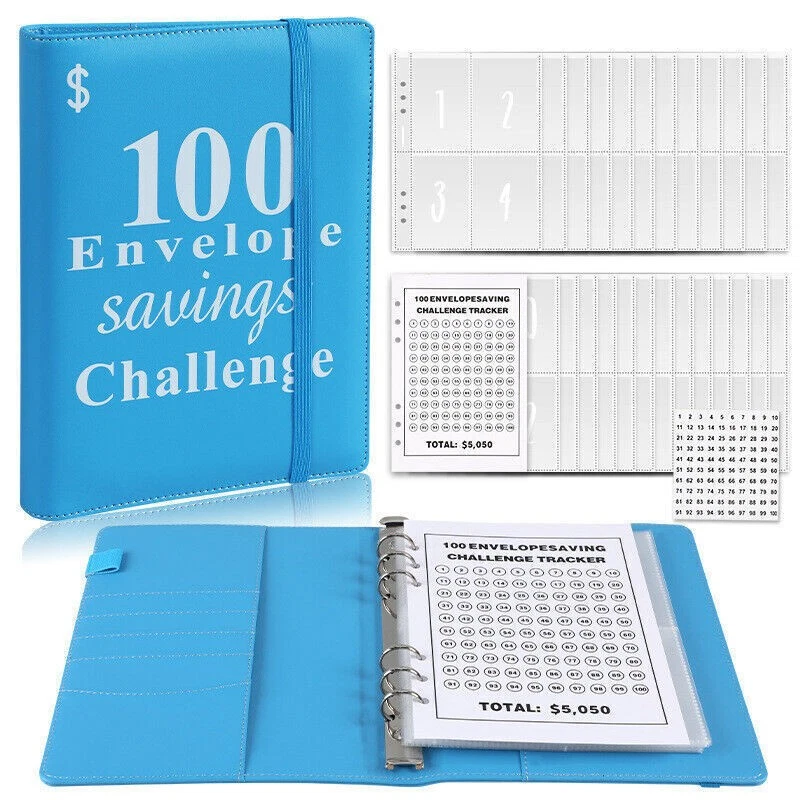 MARKENLOS 100 Umschläge Challenge Binder Geldsparen Challenge Buch Geld sparen Umschlag DE