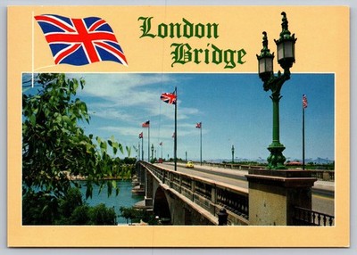 Vintage London Bridge Postcard Lake Havasu City Arizona Petley