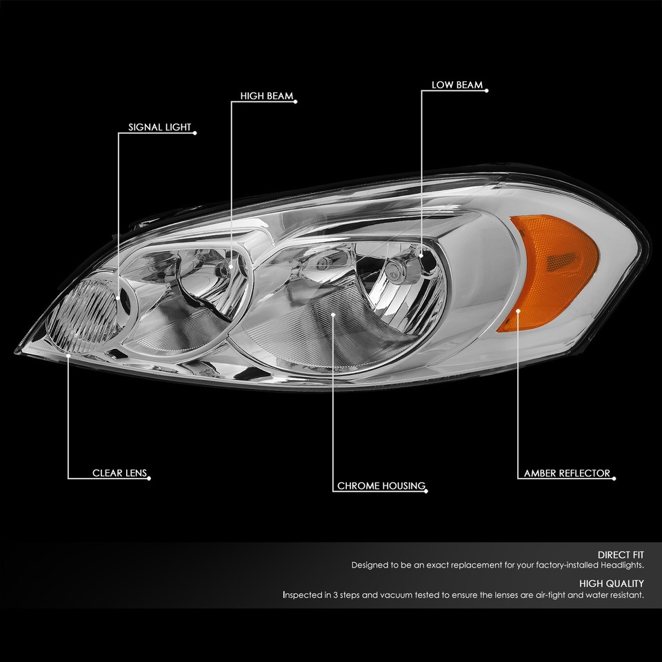Fari Anteriori LED DRL Per Chevrolet Monte Carlo/Impala/Limited 2006-2016 - Cromati, Cristallo