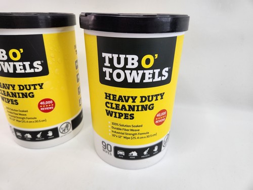 180 Wipes Tub O' Towels Cleaning Multi Surface Wipes 10"x12" Citrus (90 Each) - Picture 4 of 11