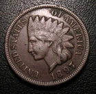 1897 INDIAN HEAD CENT PENNY FULL LIBERTY OLD US COINS