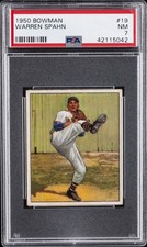 1950 BOWMAN #19 WARREN SPAHN PSA 7