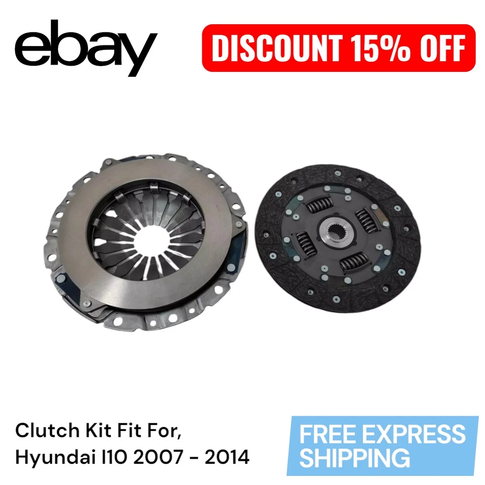 Clutch Kit Clutch & Pressure Plate Fit for Hyundai I10 2007-2014 OEM 4110002A10 - Image 2 of 4