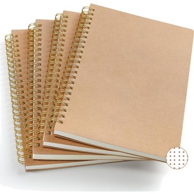 Notizblock A5 dotted Set 4 Stück Spiral Tagebuch Skizzenbuch Büro Schule