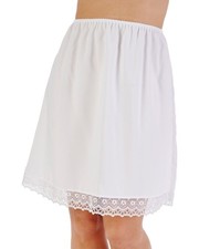 Slenderella 20" Waistslip With Floral Lace Hem Underskirt Half Slip Petticoat