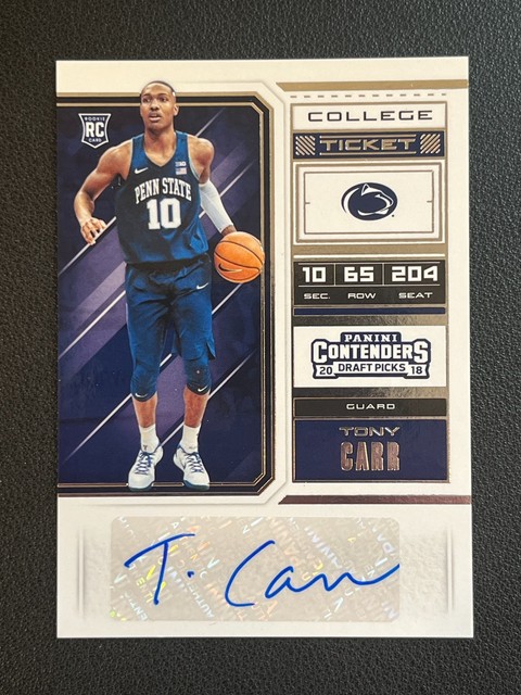 Tony Carr 2018 Contenders Draft Picks Auto College Ticket Rookie