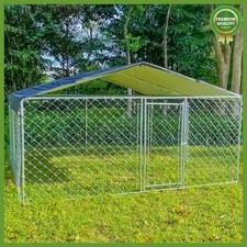 10x10ft Pet Dog Kennel Cage Pet Backyard Run House Heavy Duty w/ Cover Playpen