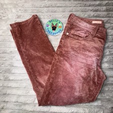 Anthropologie Pilcro Slim Boyfriend Mid Rise Bronze Red Corduroy Pants Straight