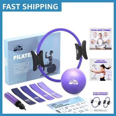 Versatile Pilates Workout Set - 14'' Resistance Ring & 9'' Stability Ball Included