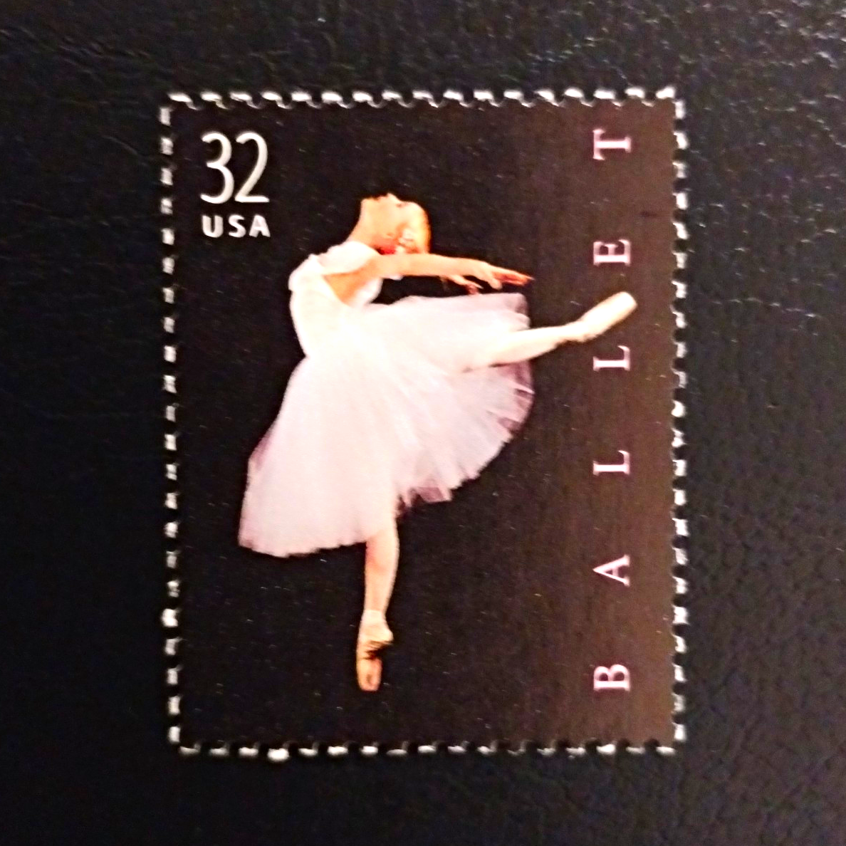 US Ballet 32c Postage Stamp, Black/White, Uncertified, Ungraded (MNH)