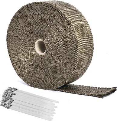 Exhaust Heat Wrap Shield, 2'' x 50' Fiberglass Heat Wrap for Exhaust Pipes, Heade