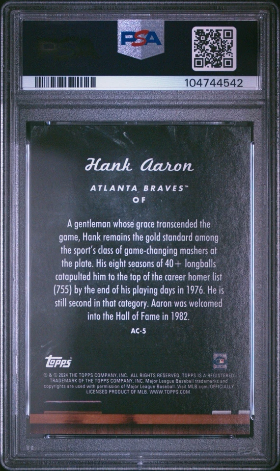 2024 Topps Update Hank Aaron All Class Blue PSA 9 - Image 2 of 2