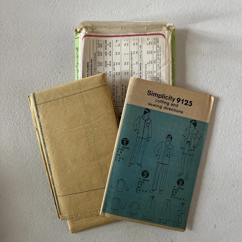 Vintage Simplicity 9125 - Sewing Pattern Men's Pajamas - Size Large - UNCUT - Image 3 of 4