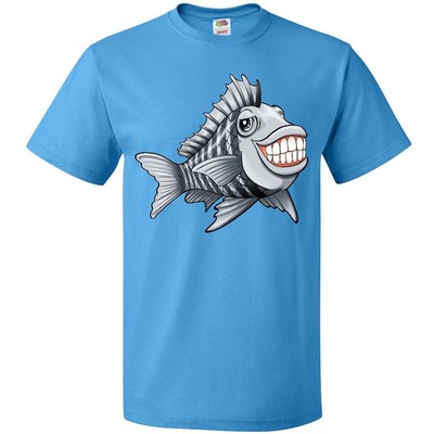 Inktastic Sheepshead Fish Grinning T-Shirt Summer Vacation Smile Funny Fishing