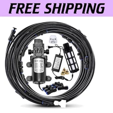 Complete Outdoor Cooling Misting System - 65.6FT with Pump and Brass Nozzles