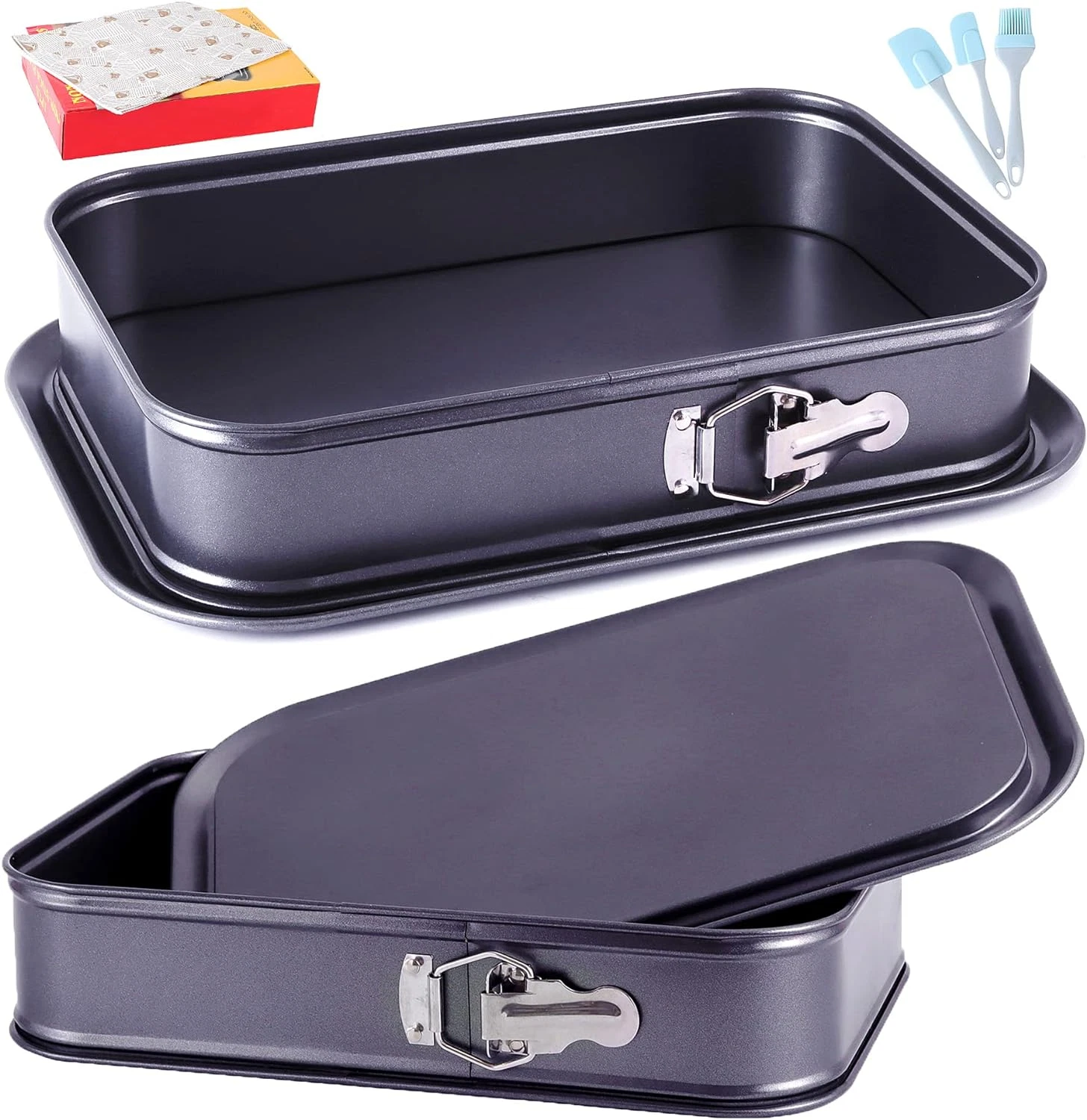 Kenond Large Springform Cake Pan, 14 X 11-Inch Rectangle Cheesecake Pan, Tiramis