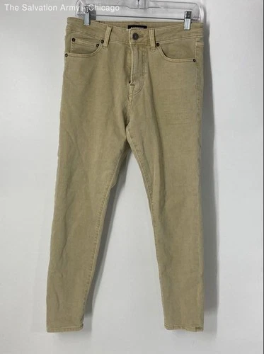 Express Mens Beige Cotton Blend Denim Athletic Skinny Leg Jeans Size 29X30
