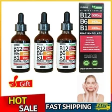 1~3x Vitamin B12 and B6 Liquid Drops, B12 Sublingual B Complex-B12 5000mcg 60ml