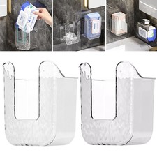 Bathroom Tissue Box Cover Wall Mountable Plastic Organizer for Wet Wipes Storage