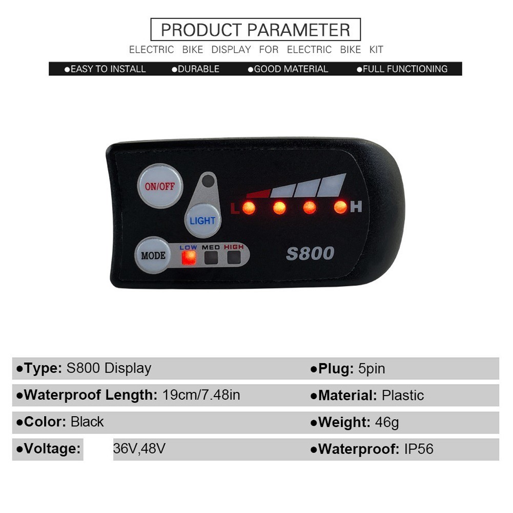 Pannello di Controllo LED S800 per Biciclette Elettriche foto 3