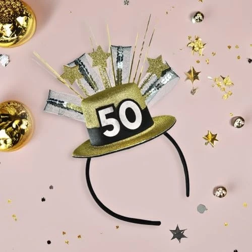 Fascinador de aniversário de 50 anos - Imagem 4 de 4