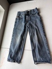 Raw Edge Denim Jeans Kids Size 4 Adjustable Waist Regular Fit Cotton Pants