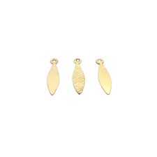 20 pcs. Gold Finish and Oxidized Silver Plated E-coated Leaf Charm 24 6 mm