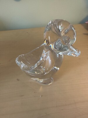 Vannes Le Chatel  Crystal Duck Tea Light Candle Holder 4.25 Inches Tall
