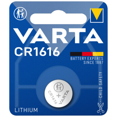 kQ Varta Knopfzelle Lithium CR1616 3V Batterie 1er Blister
