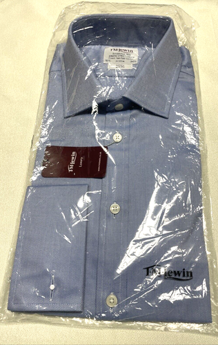 TM Lewin Jermyn St 16 1/2, 34 1/2 Slim Fit Oxford Royal Shirt Two Fold Cotton