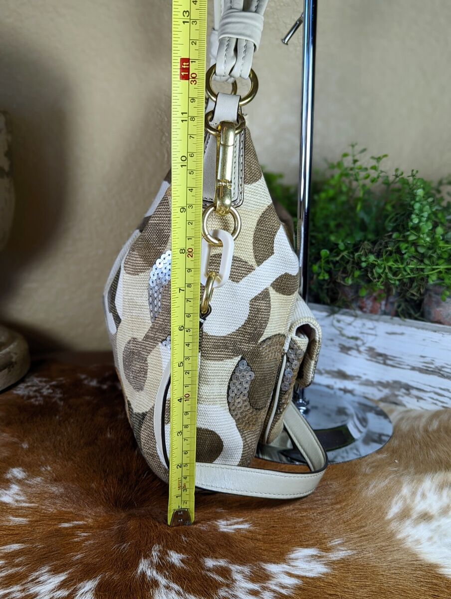 Coach Vintage Kristin Op Art Sequined Hobo Signature Coach Vintage Kristin Op Art Sequined Hobo Signature