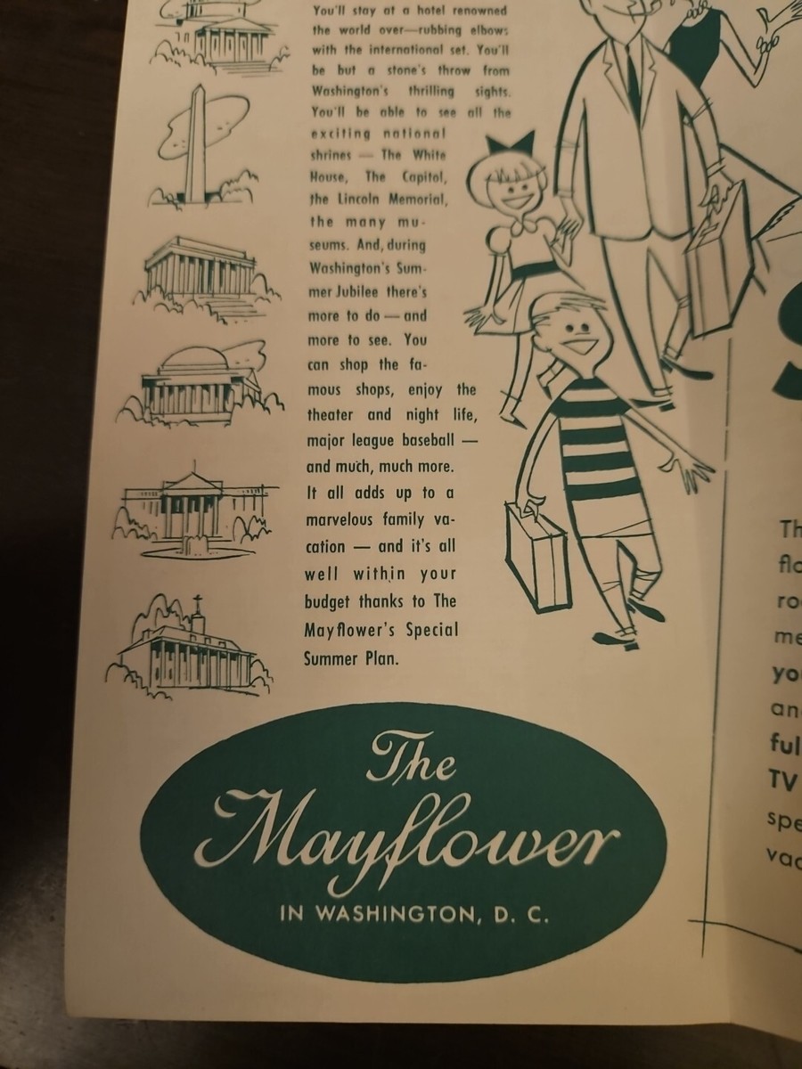 Vintage 1960s The Mayflower Hotel Washington DC Brochure | eBay