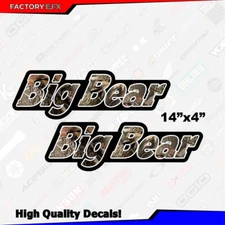 14"  Big Bear 4x4 Camo Fender Graphics Decals Stickers Atv Quad  250 350 400 500
