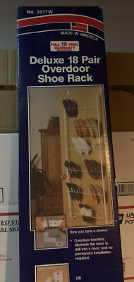 Lee Rowan 18 Pair Overdoor Shoe Rack White Metal Hanging Rack  (Made USA)