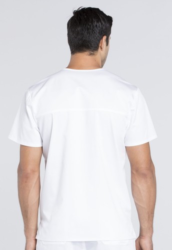 Scrub Cherokee Workwear Revolution Men V Neck Top WW670 WHT White Free Ship - Picture 3 of 5