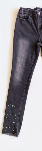 Kidpik Girls Studded Skinny Jeans Black Size 16 - Picture 2 of 7