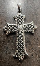 Beautiful Sterling Silver 925 Filigree Cross Pendant